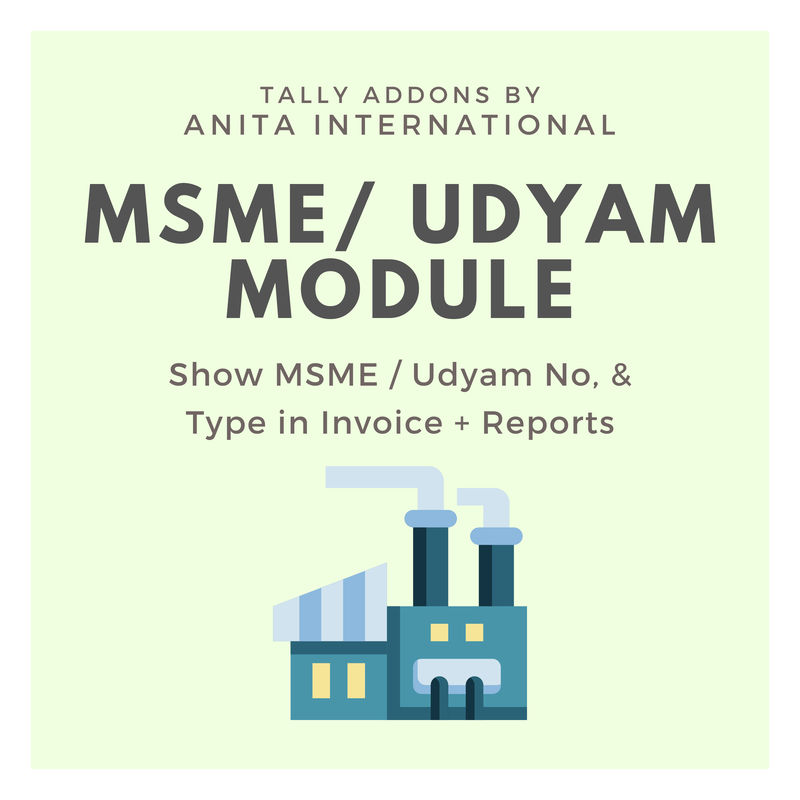 MSME Udyam Module - Tally AddOn TDL